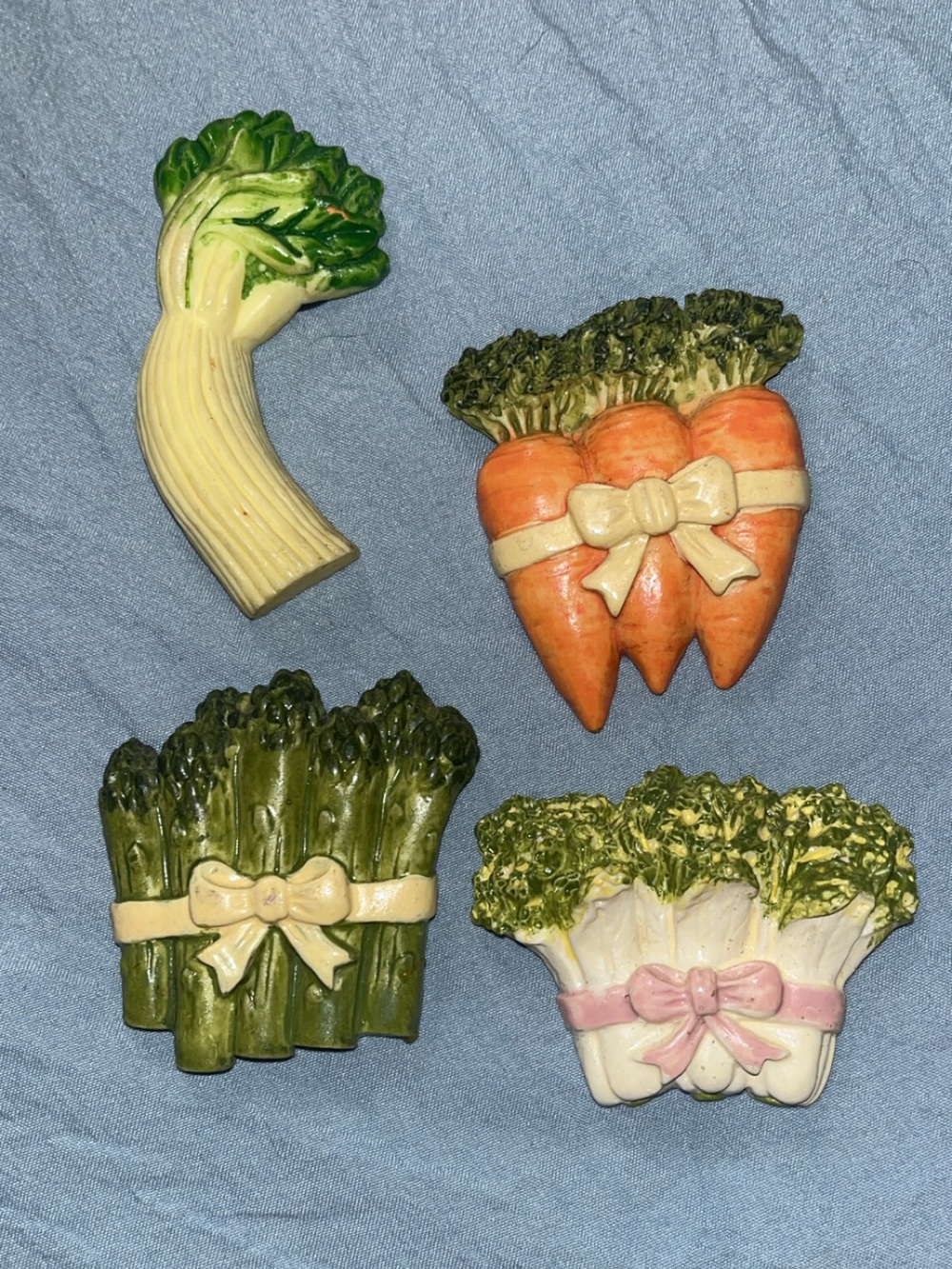Vintage Ceramic Vegetable Magnet Set